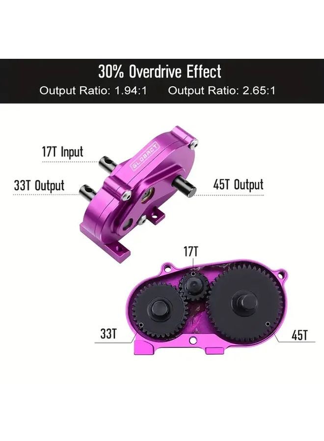 مجموعة نقل الحركة الأرجواني GLOBACT 30 OD مع ترس ديلرين لشاسيه Axial SCX10 Capra LCG - Image 2